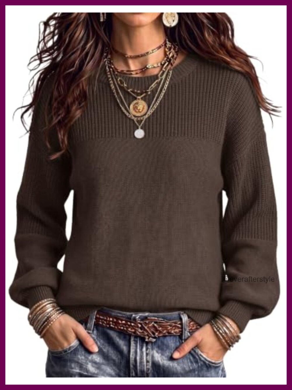 Zeagoo Cotton Chunky Knit Pullover Sweater Loose Fit Crew Neck Long Sleeve Fall